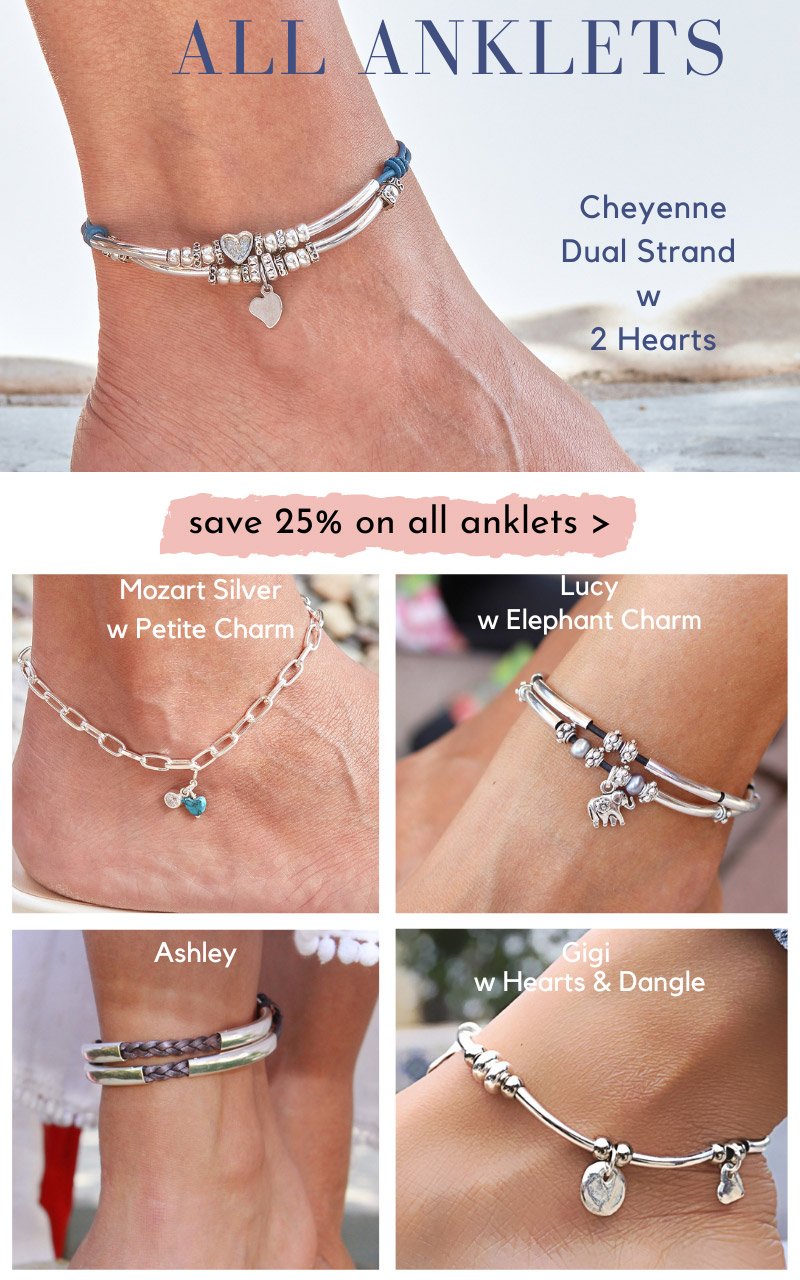 save 25% on all anklets