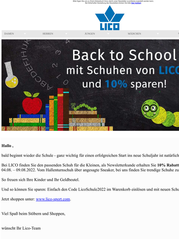 👟 BACK TO SCHOOL 10% sparen! 👟