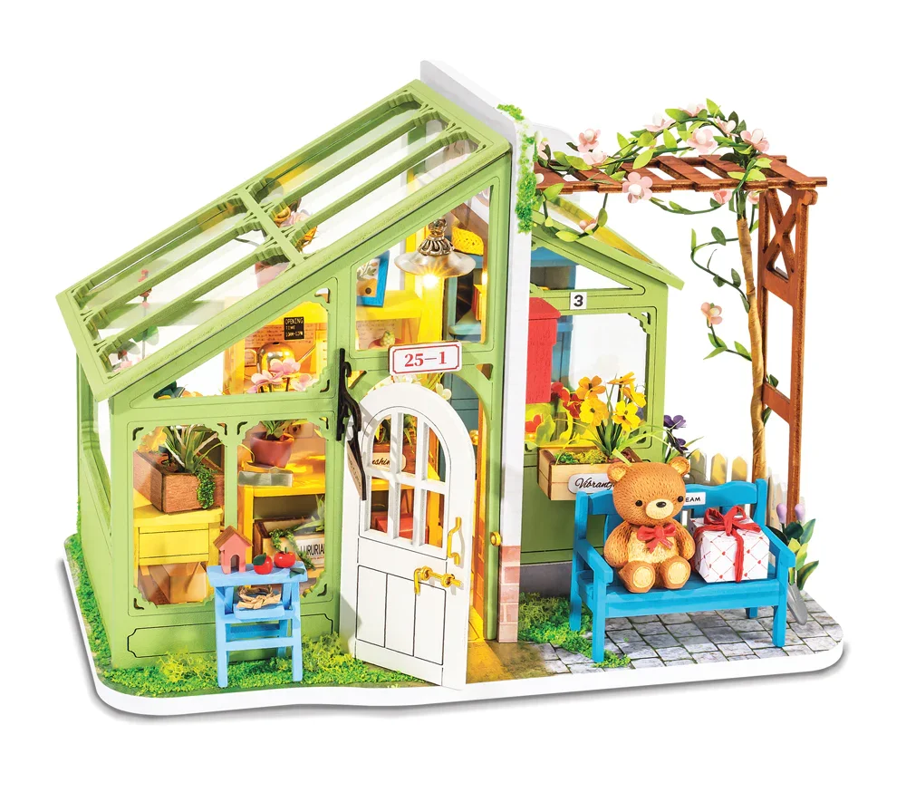 Spring Encounter Flowers Miniature Wooden House Kit