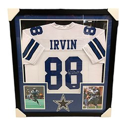 Michael Irvin Autographed Signed Dallas Cowboys Framed Premium Deluxe Jersey - PSA/DNA Authentic
