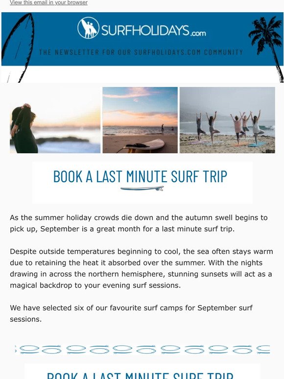 Last minute surf camps in September
