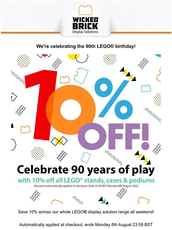 10% off to celebrate LEGO's birthday! 🎁
