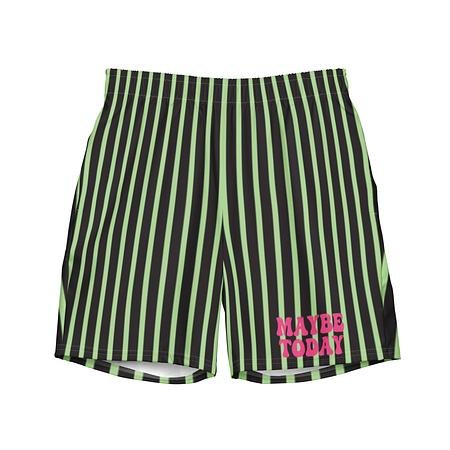 Green Striped Men&#39;s Swim Trunks