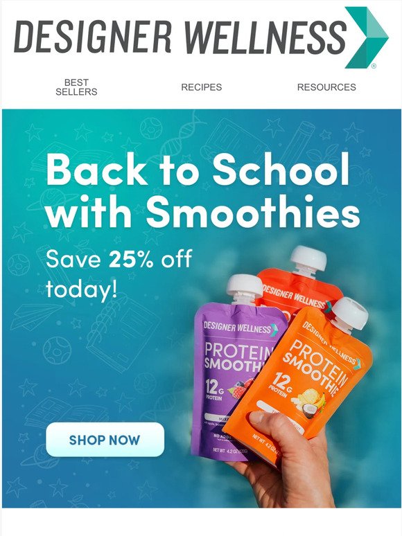 Don’t forget: Save 25% on smoothie pouches!