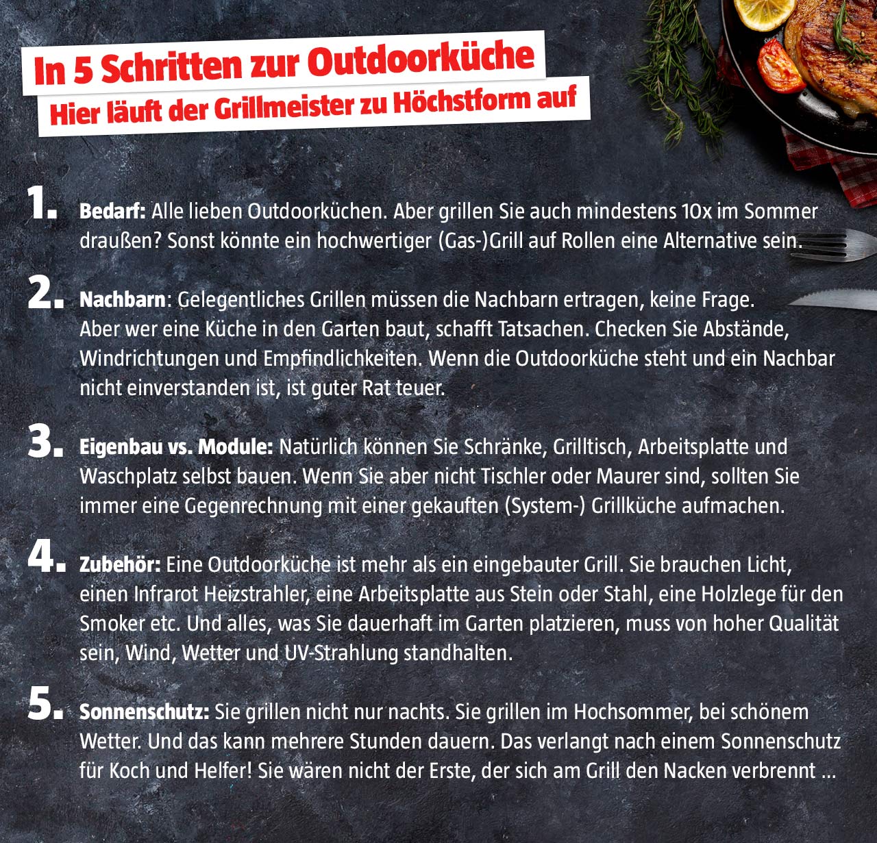 In 5 Schritten zur Outdoorküche - Hier läuft der Grillmeister zu Höchstform auf 