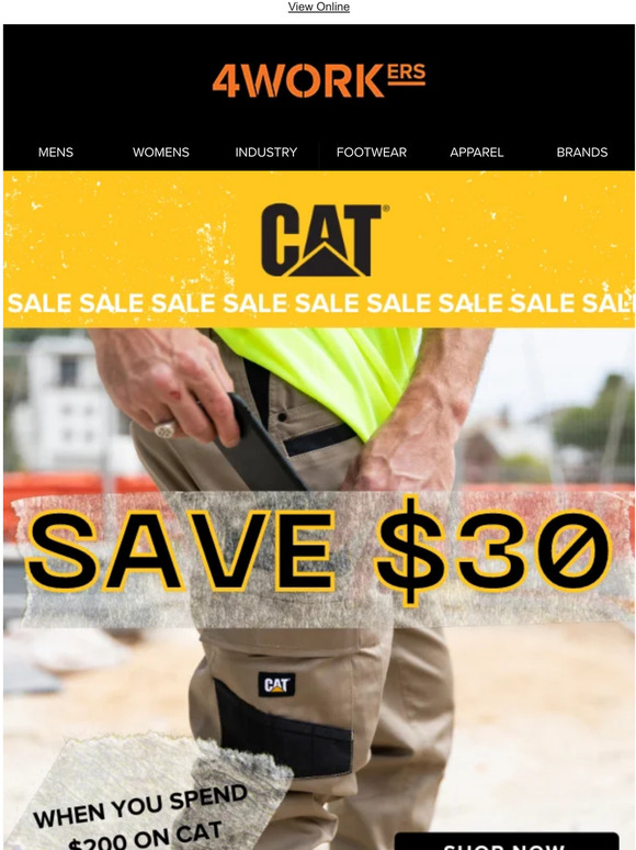 SAVE $30 On CAT Workwear 💥