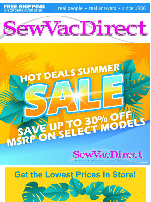 Sew Vac Direct Hot Deals Summer Sale