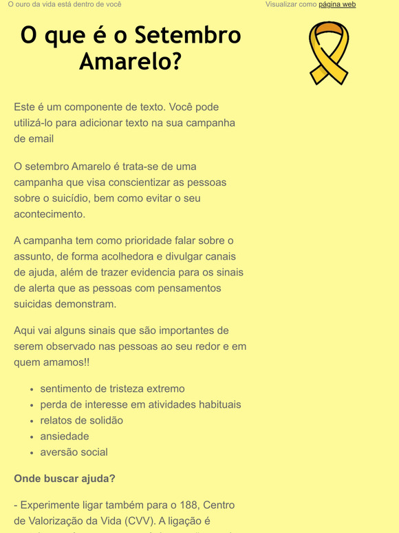 SUA VIDA VALE OURO, E SUA AJUDA TAMBÉM!!