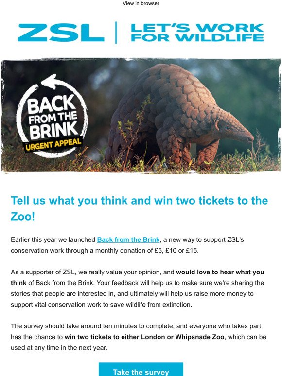 Let us know what you think and win tickets to the Zoo!