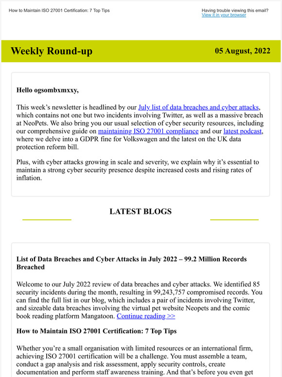 itgovernance List of Data Breaches and Cyber Attacks in July 2022 99