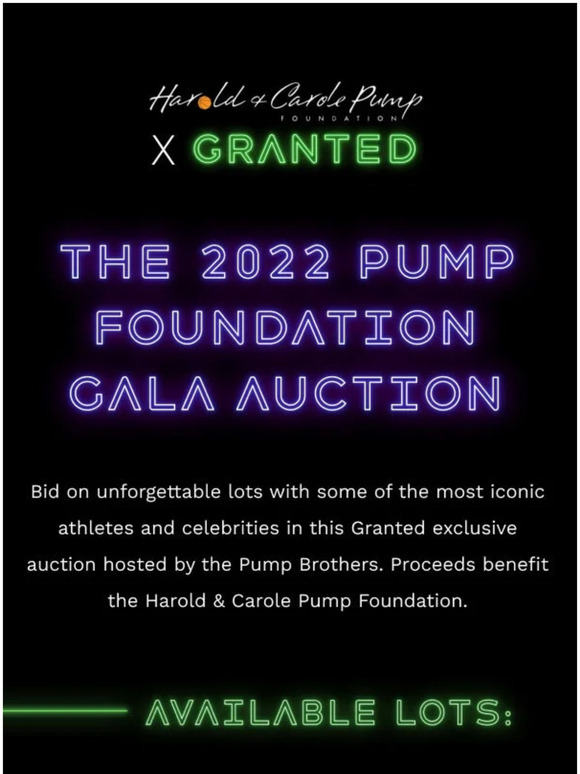 It's LIVE: The 2022 Pump Foundation Gala Auction!