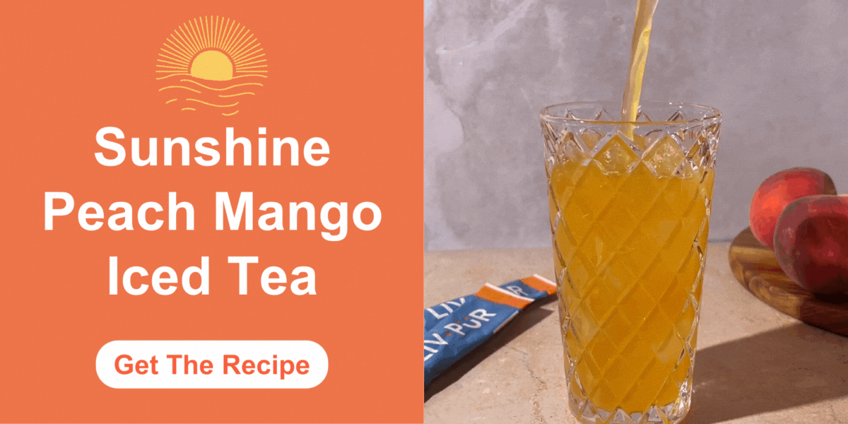 Get The Sunshine Peach Mango Iced Tea Recipe