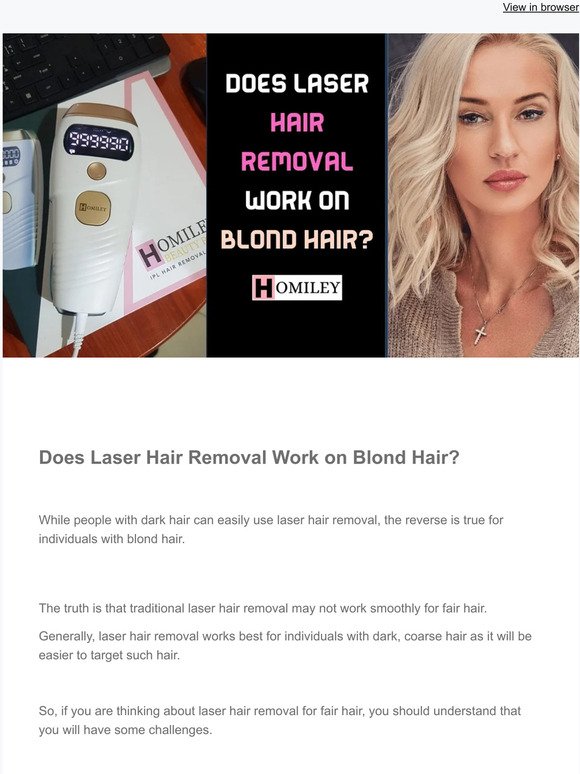 Homiley: Does IPL hair removal work on blond hair? | Milled