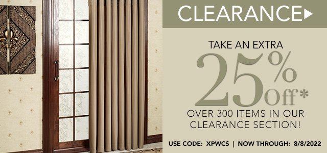 Take an Extra 25% Off Clearance