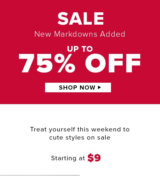 Up TO 75% OFF SALE