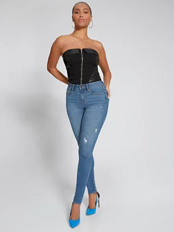 Image of Perfect Fit High-Waisted Super-Skinny Jeans - Light Wash
