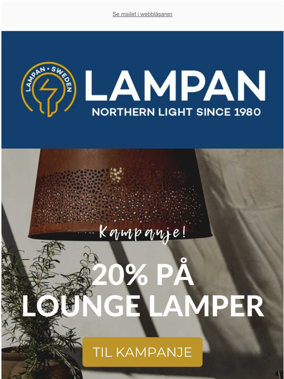 20% på Lounge lamper!