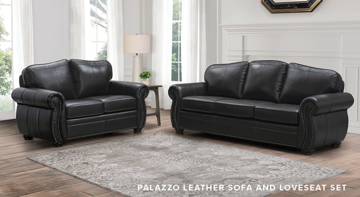 Palazzo Leather Sofa and Loveseat Set