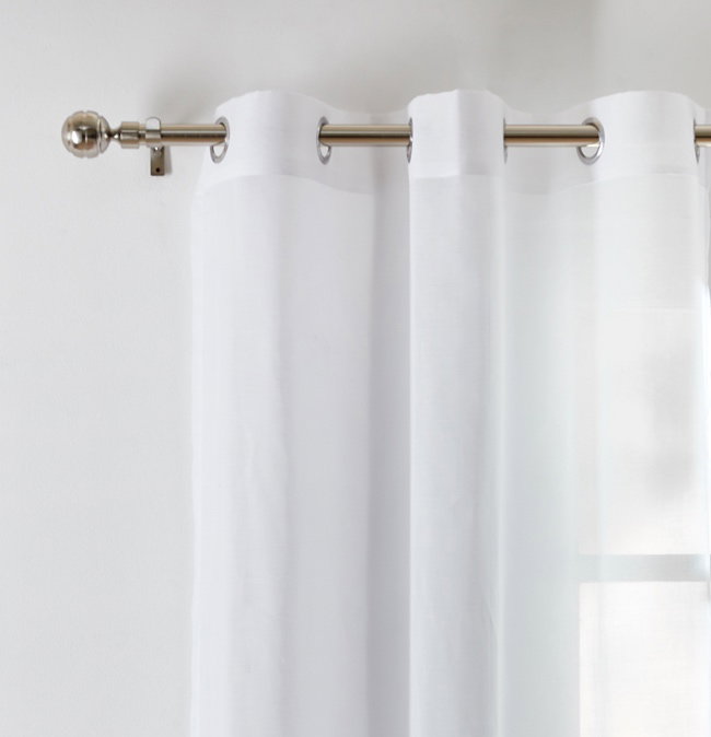 Oslo sheer white $19ea. Sicily sheer cloud $15ea.