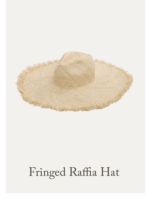 Fringed Raffia Hat