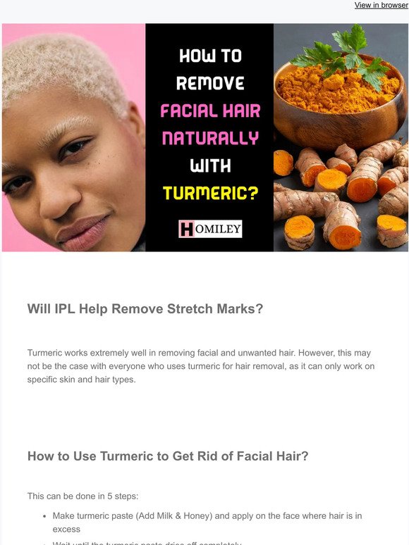 Homiley: How to Remove Facial Hair with Turmeric? | Milled