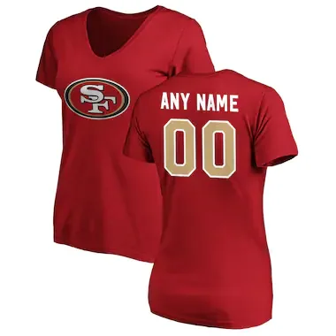 Women's Fanatics Branded Scarlet San Francisco 49ers Winning Streak Personalized Any Name & Number V-Neck T-Shirt