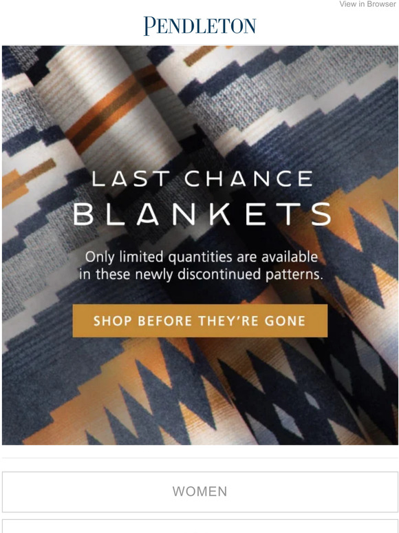 Pendleton 2025 blankets discontinued