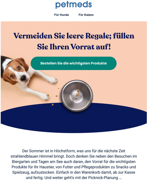 Braucht Ihr Haustier Nachschub?