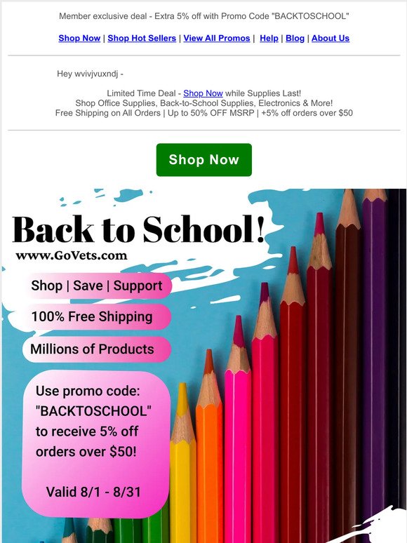 Back-To-School Sale ✐ Up to 50% OFF MSRP ✎ 100% Free Shipping ✐ Coupon Inside