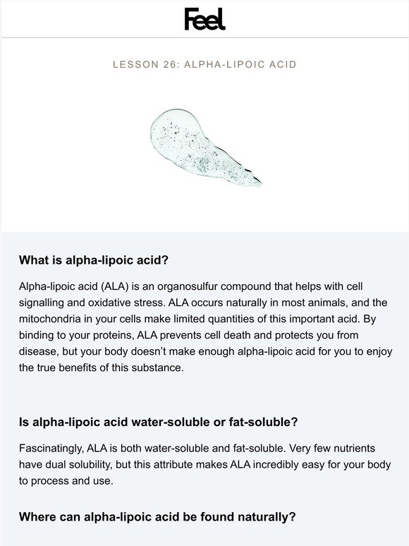 Learn About Alpha-Lipoic Acid in 5 Minutes – The Health Dossier with WeAreFeel