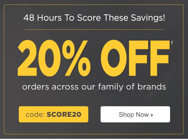 20% Off Your Order. Use Code:SCORE20