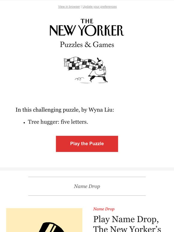 The New Yorker Today s Crossword Puzzle and Name Drop Quiz Milled