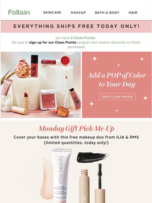 FREE SHIPPING & makeup gift duo from ILIA & RMS 💝