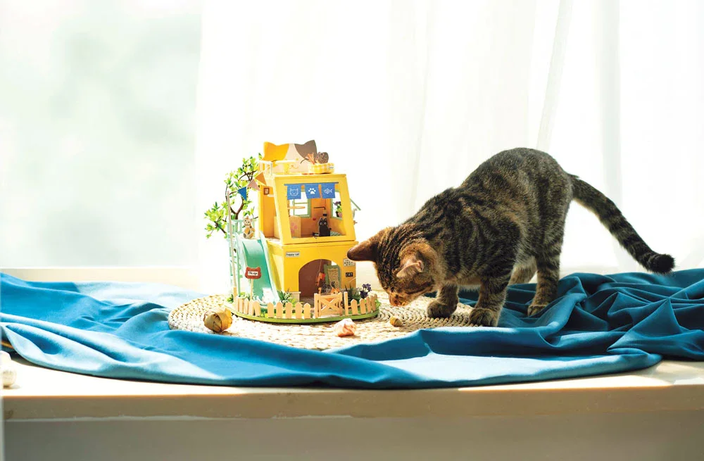 DIY Cat House Wood Model Kit