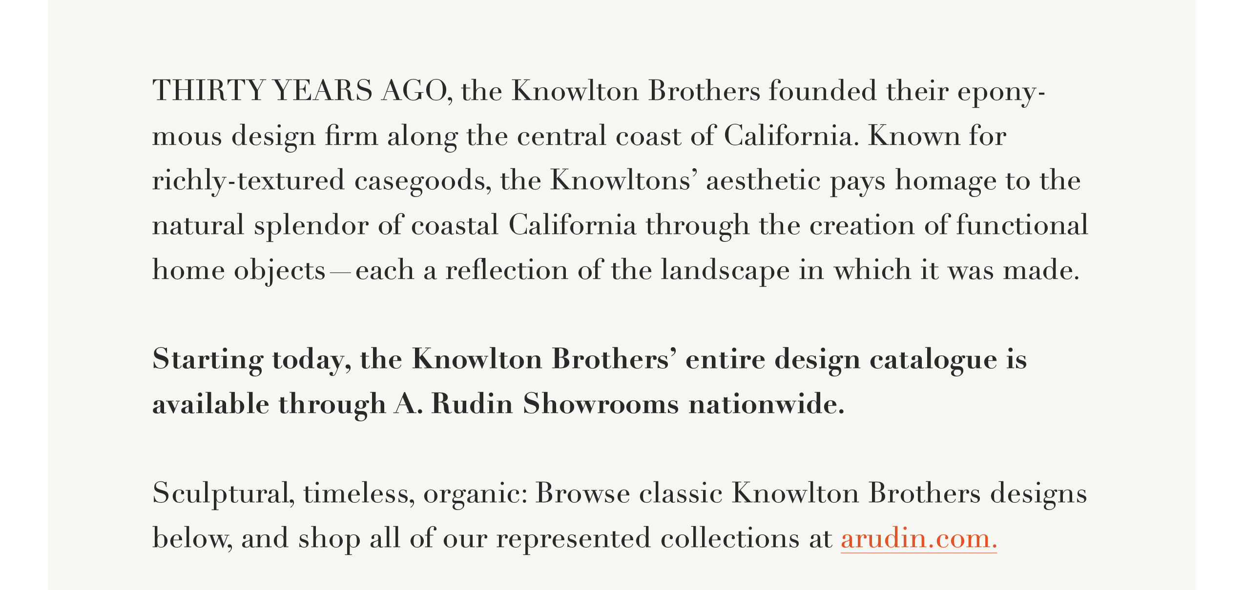 A. Rudin - Knowlton Brothers thirty years ago