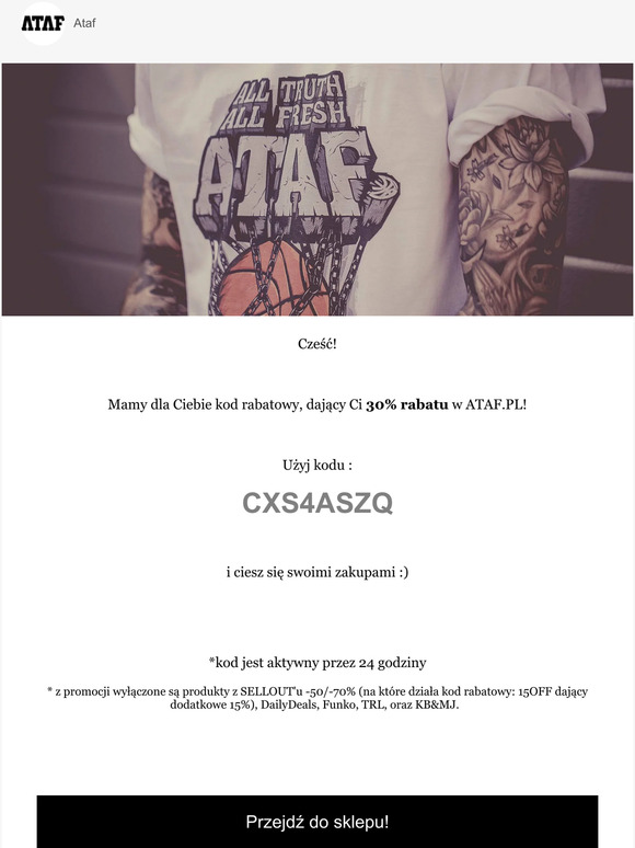 ☰ 🎁 Specjalnie dla Ciebie KOD RABATOWY -30% w ATAF! 🎁