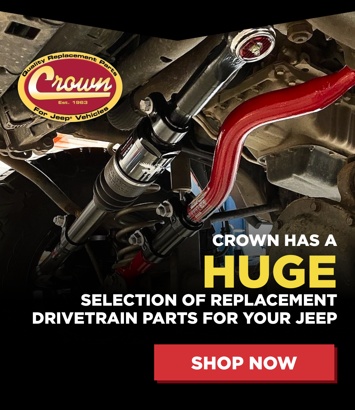 Crown Has A Huge Selection of Replacement Drivetrain Parts For Your Jeep