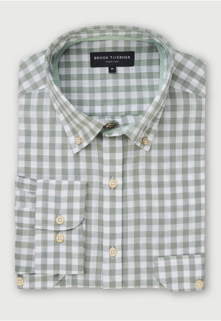 Seagrass Gingham 'Relaxed' Long Sleeve Shirt