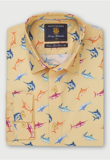 Lemon with Swordfish Print 'Tales of the Sea' Shirt