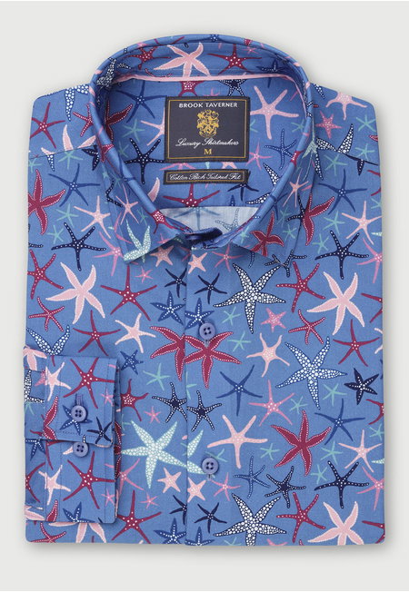 Sea Blue with Starfish Print 'Tales of the Sea' Shirt