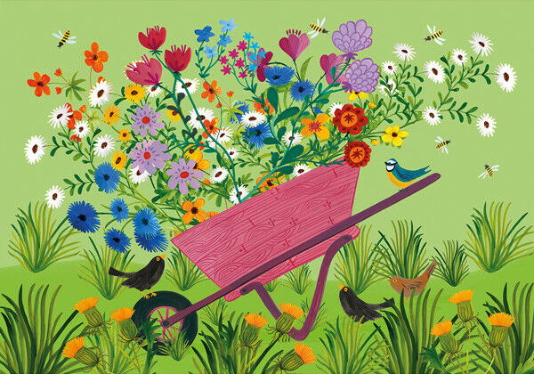 Wheelbarrow Garden Wooden jigsaw puzzle