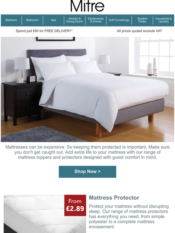 Mitre Linen It's time to top up your Mattress Protectors & Toppers Milled