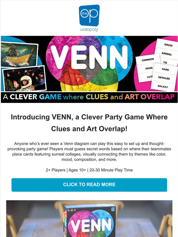Introducing VENN, a Clever Party Game Where Clues and Art Overlap!