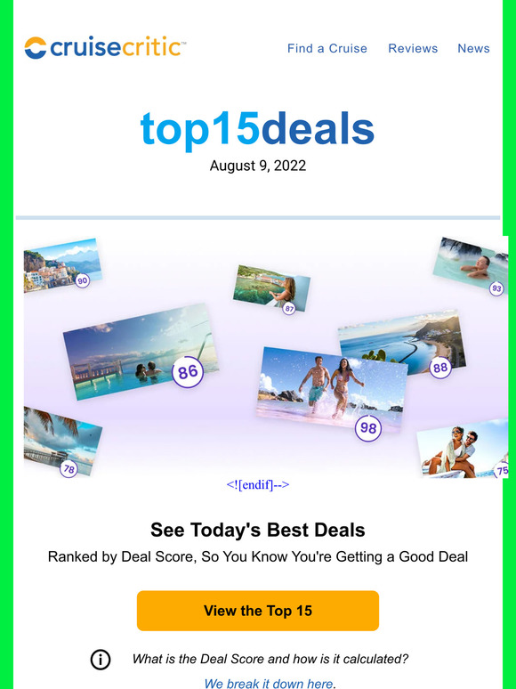 Cruise Critic: Top 15 Cruise Deals Ranked By Deal Score | Milled