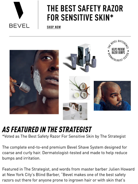 Bevel Best Safety Razor For Sensitive Skin* Milled