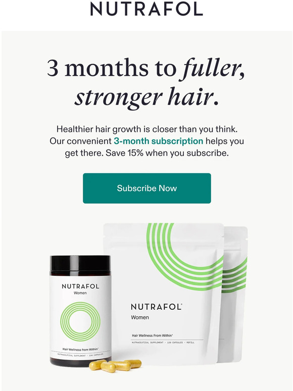 Nutrafol: 3 months to healthier hair growth. | Milled