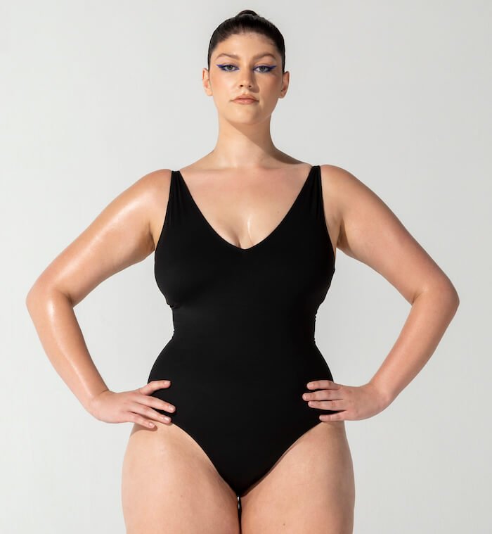 TA3 Low Cut Plungey Hipster Long One Piece Swim Suit Black - US Women's  Size XL