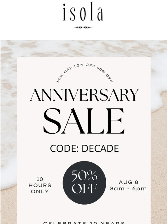 Anniversary SALE - 50% OFF