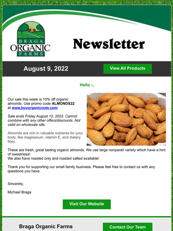 10% off Almonds until Friday