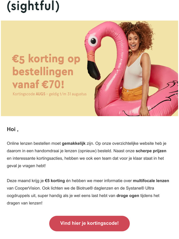 Nieuwsbrief van augustus mét €5 korting! ✅